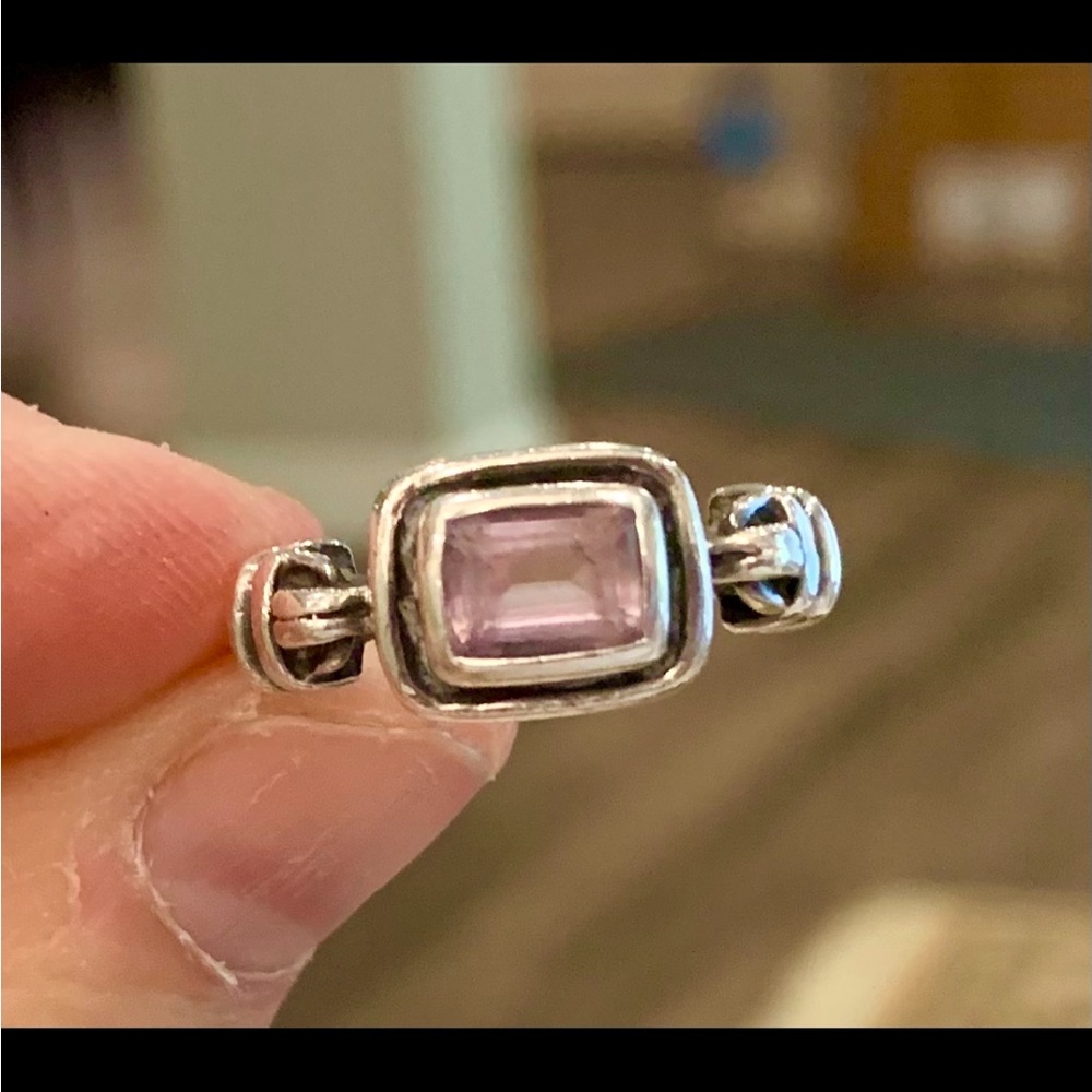 Silpada Amethyst Ring Features Rectangular Facete… - image 1